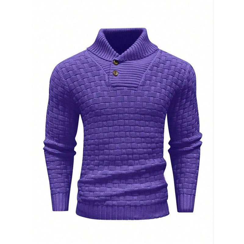 Eddie – Slim Fit Heren Rollneck Trui met Knopdesign