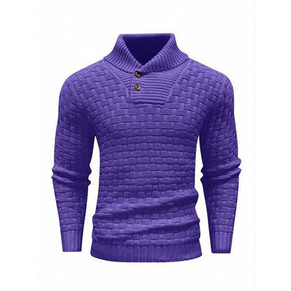 Eddie – Slim Fit Heren Rollneck Trui met Knopdesign