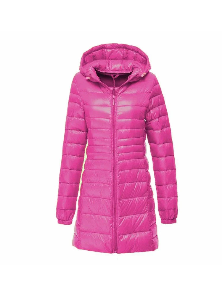 Natalie – Lange gewatteerde winterjas voor dames