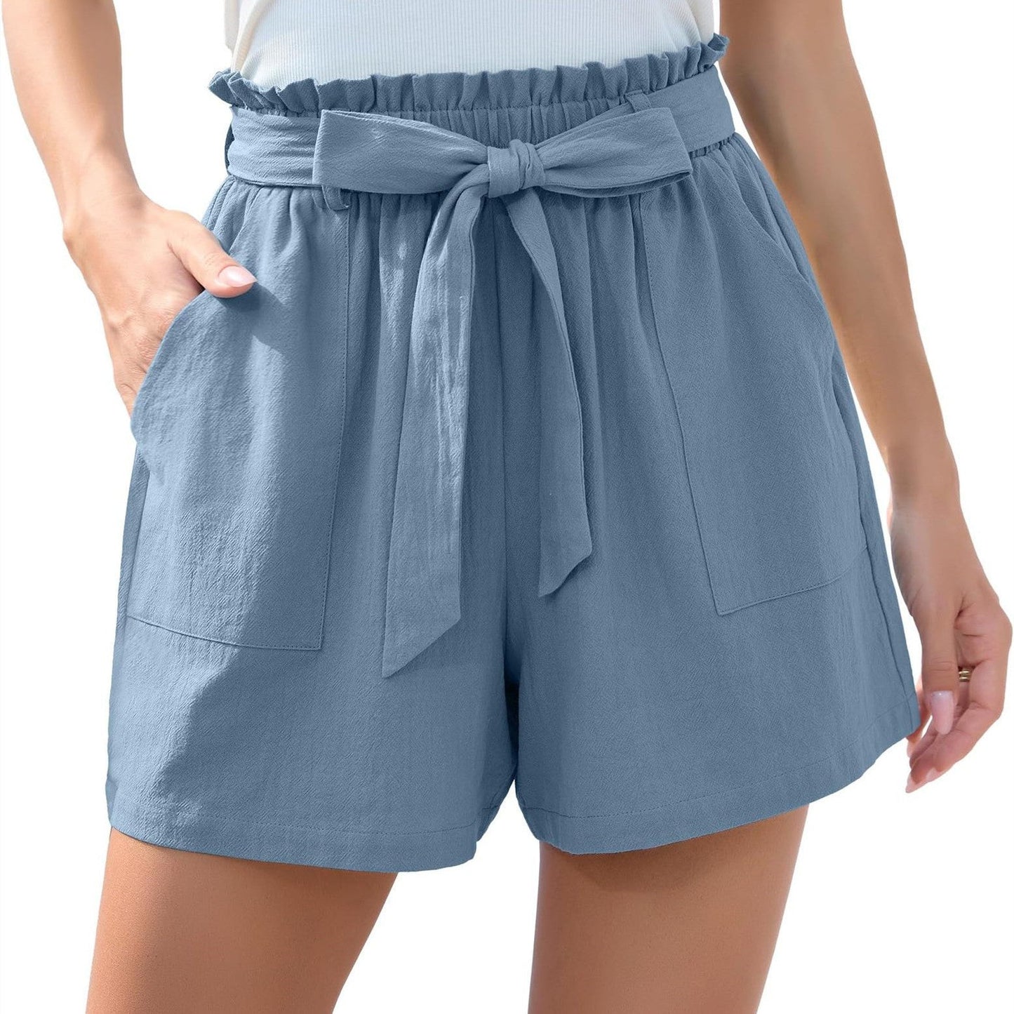 Abigail – Stijlvolle Rucheshort met Zakken