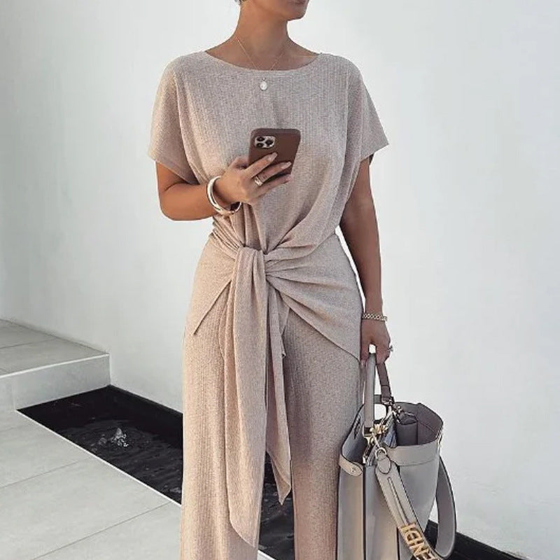 Emma – Elegante en Modieuze Broek met Vetersluiting