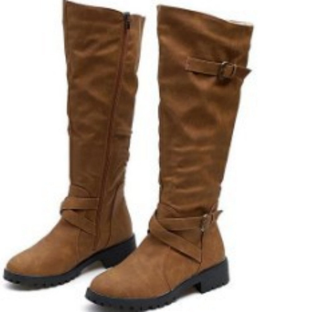Lucy – Lange Modestiefel van Premium Vegan Suède
