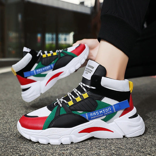 Micheal – Modieuze Herenschoenen met Kleuraccenten en Hoge Schacht