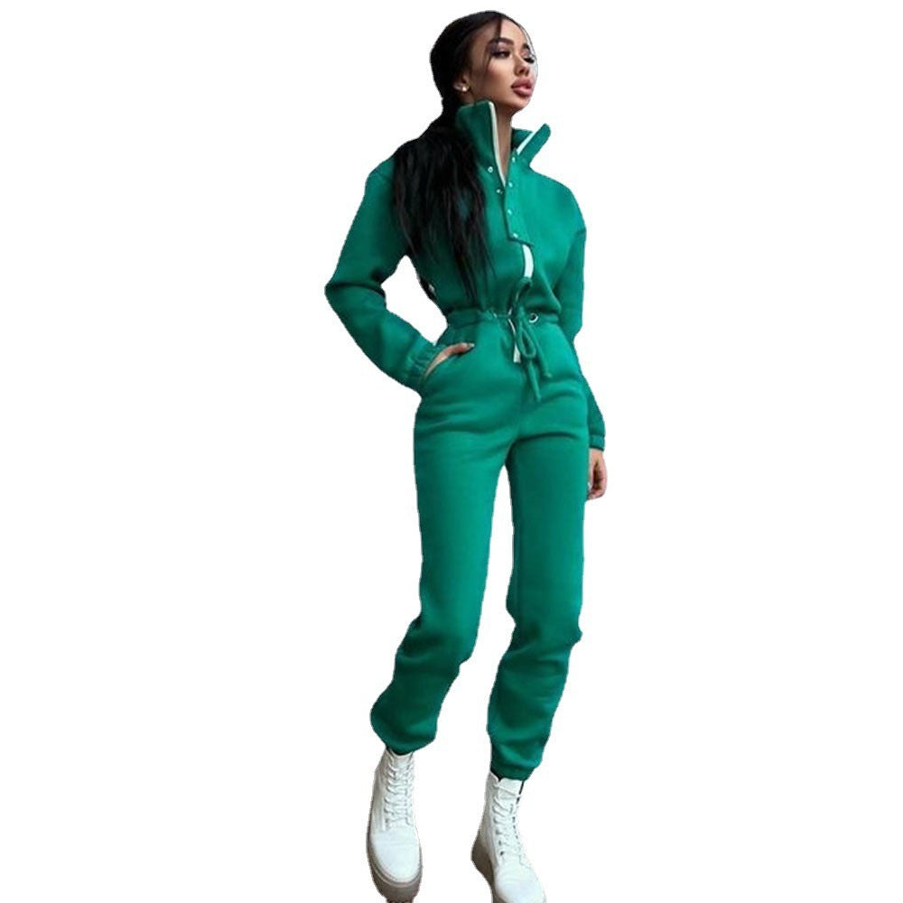 Natasha – Vrijetijds-Jumpsuit met Stehkragen