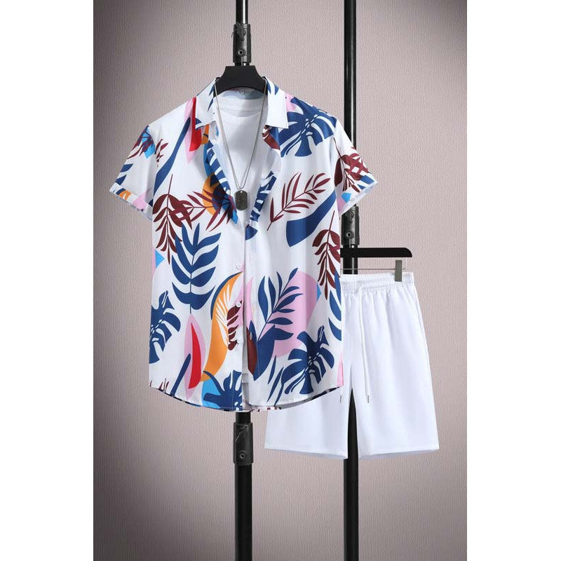 Anthony – Luchtig Korte Mouwen Shirt van IJs Zijde met Micro-ondersteuning en Shorts Set