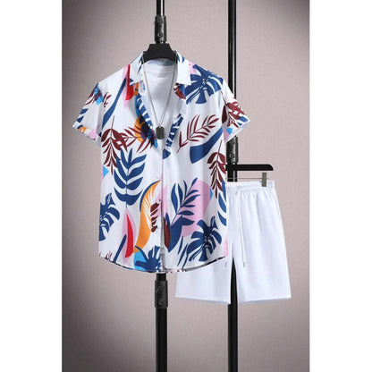 Anthony – Luchtig Korte Mouwen Shirt van IJs Zijde met Micro-ondersteuning en Shorts Set