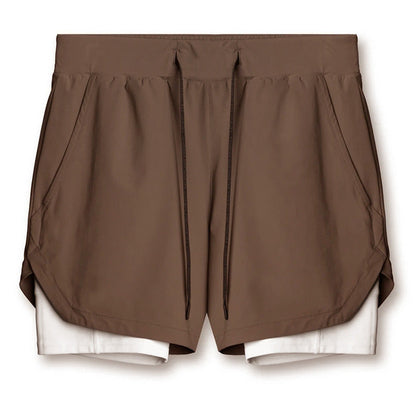 Aidan – Sportieve, sneldrogende, dubbele laag twee-in-één hardloopshorts