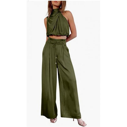 Ruby – Modieuze Mouwloze Top Met Wijde Broek Set