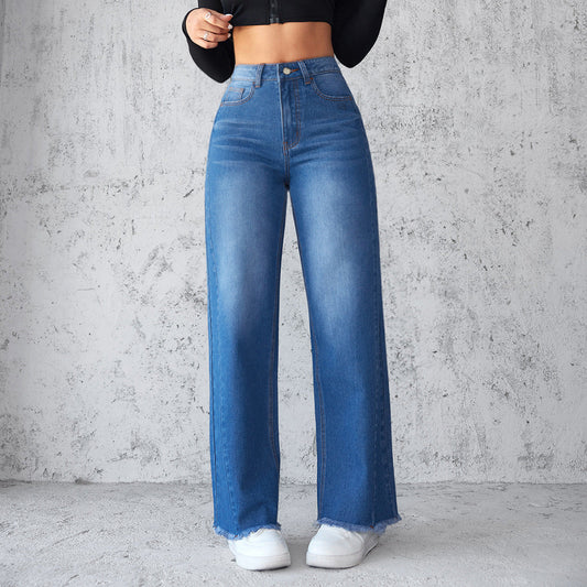 Pamela – Rechte Damesjeans met Hoge Taille