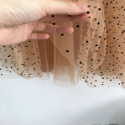 Juliet – Gepunkteter Meshrock mit hohem elastischem Bund