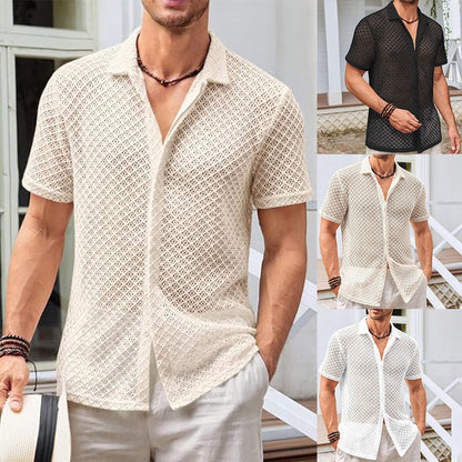 Lawrence – Polo-Shirt met Korte Mouw en Mesh in Effen