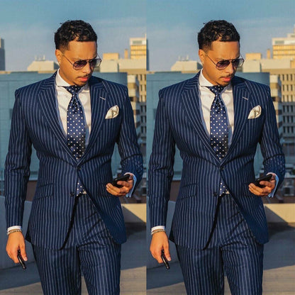 Joel – Gestreept Herenpak in Business-Casual Stijl