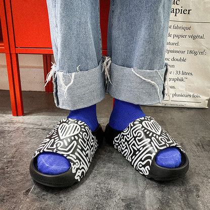 Daniel – Graffiti Heren Sandalen met Plateau