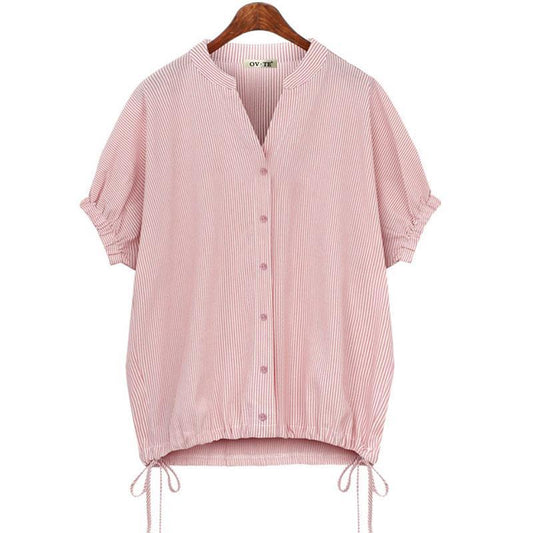 Angela – Blouse met losse strepen en raglanmouwen