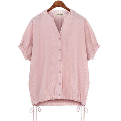 Angela – Blouse met losse strepen en raglanmouwen
