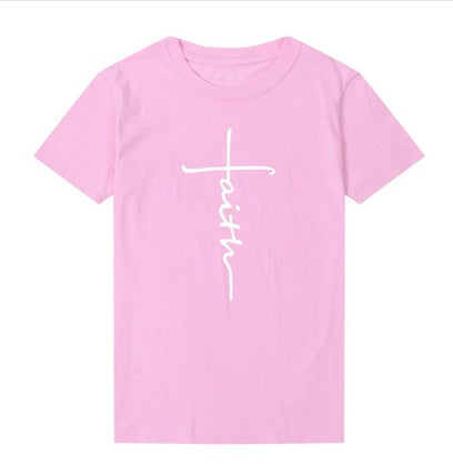 Christine – Dames T-Shirt van Katoen met Kruismotief