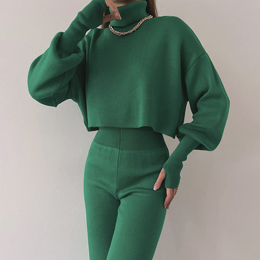 Catherine – Stijlvolle Dames-Rollkragen-Set met Lange Mouwen
