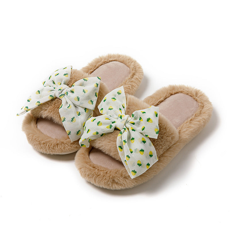 Anna – Katoenen Pantoffels met Polka-Dot-Strik