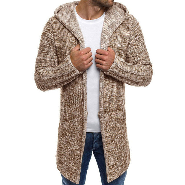 Gregory – Lange Heren Trenchcardigan met Kap voor de Winter