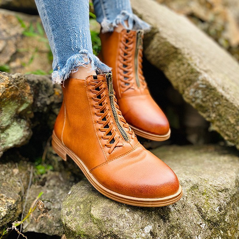 Emily – Stijlvolle Vegan Leren Martin Stiefel Voor Dames