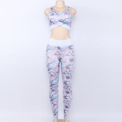 Denise – Camouflage Sportset met Mesh Beha en Fitness Leggings