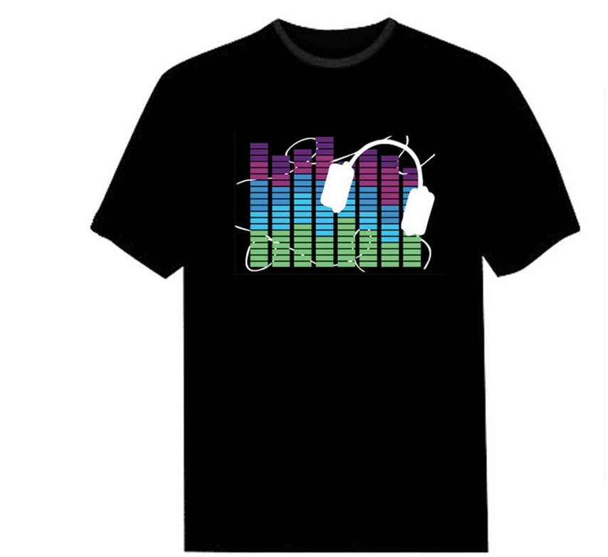 Joan – Muziek Geactiveerd T-Shirt met Licht Effect