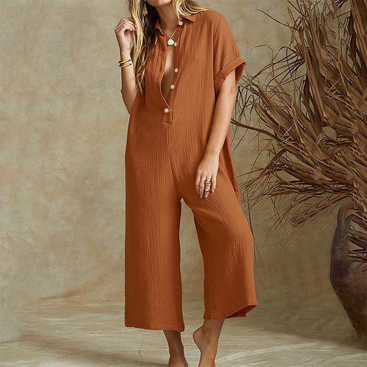 Imogen – Luchtige Jumpsuit met Korte Mouwen
