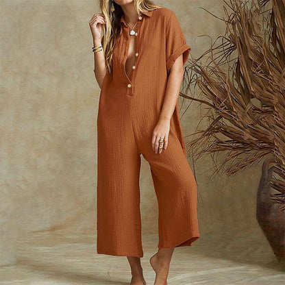 Imogen – Luchtige Jumpsuit met Korte Mouwen