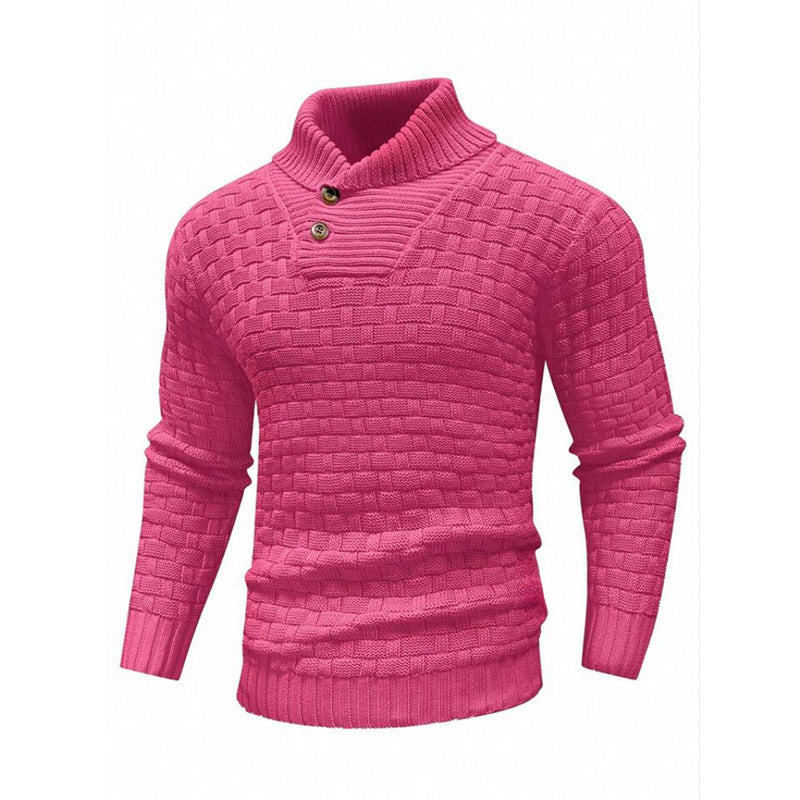 Eddie – Slim Fit Heren Rollneck Trui met Knopdesign