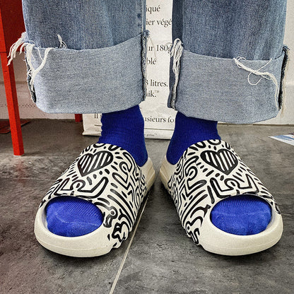 Daniel – Graffiti Heren Sandalen met Plateau