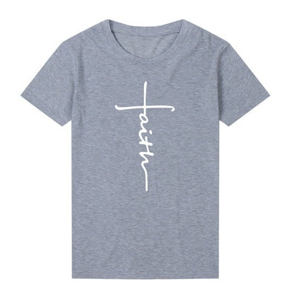 Christine – Dames T-Shirt van Katoen met Kruismotief