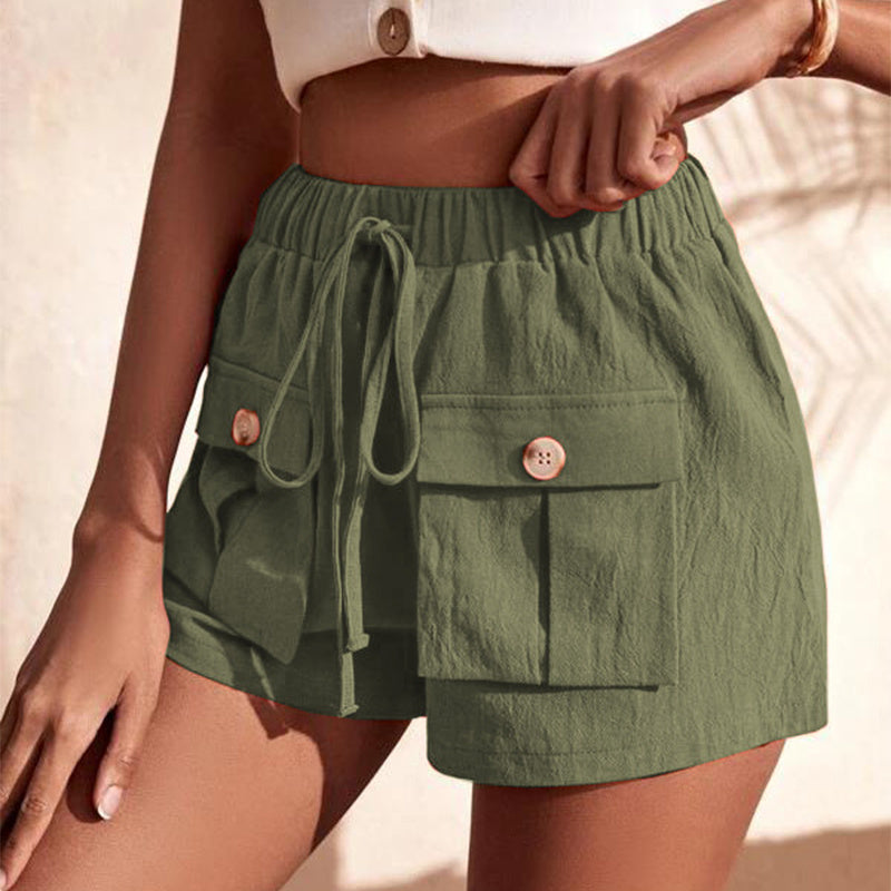 Janet – Comfortabele Cargo-Shorts met Zakken en Losse Drawstring voor de Zomer