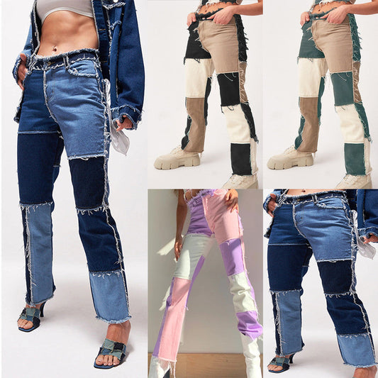 Anne – Rechte Damesjeans met Hoge Stretch en Rauwe Zoom