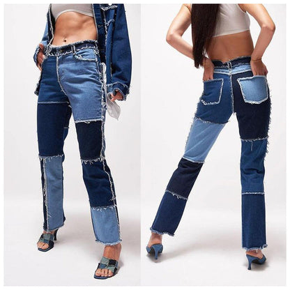 Anne – Rechte Damesjeans met Hoge Stretch en Rauwe Zoom