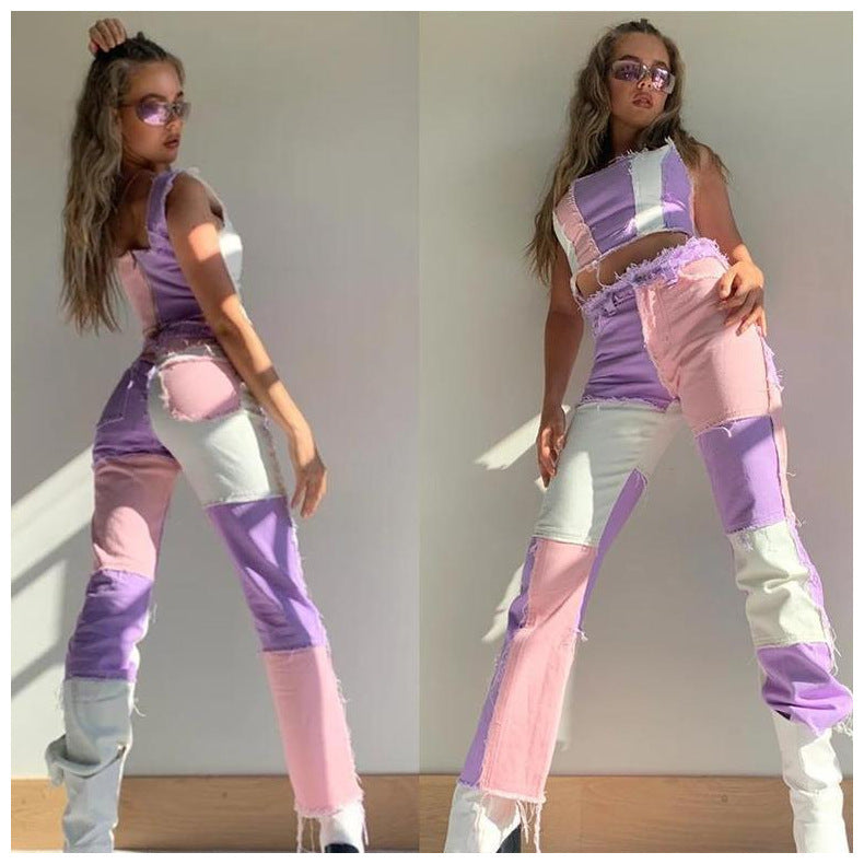 Anne – Rechte Damesjeans met Hoge Stretch en Rauwe Zoom