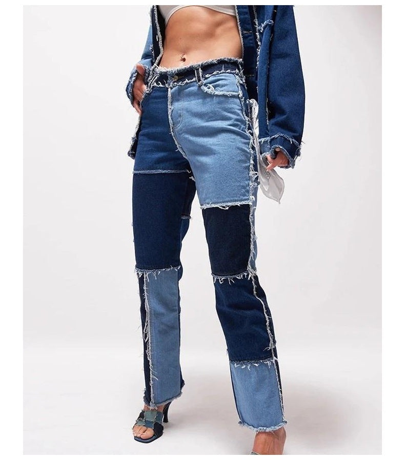 Anne – Rechte Damesjeans met Hoge Stretch en Rauwe Zoom