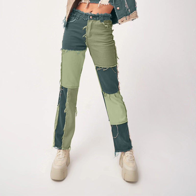 Anne – Rechte Damesjeans met Hoge Stretch en Rauwe Zoom