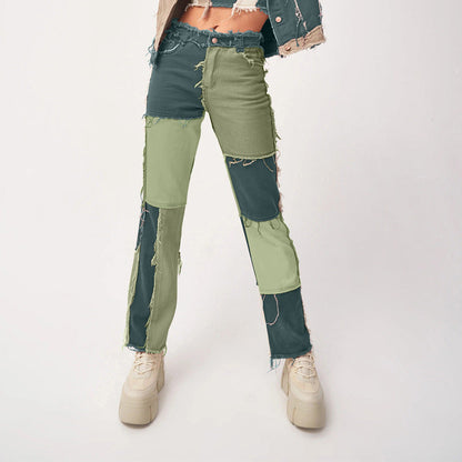 Anne – Rechte Damesjeans met Hoge Stretch en Rauwe Zoom