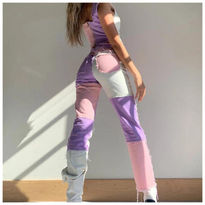 Anne – Rechte Damesjeans met Hoge Stretch en Rauwe Zoom