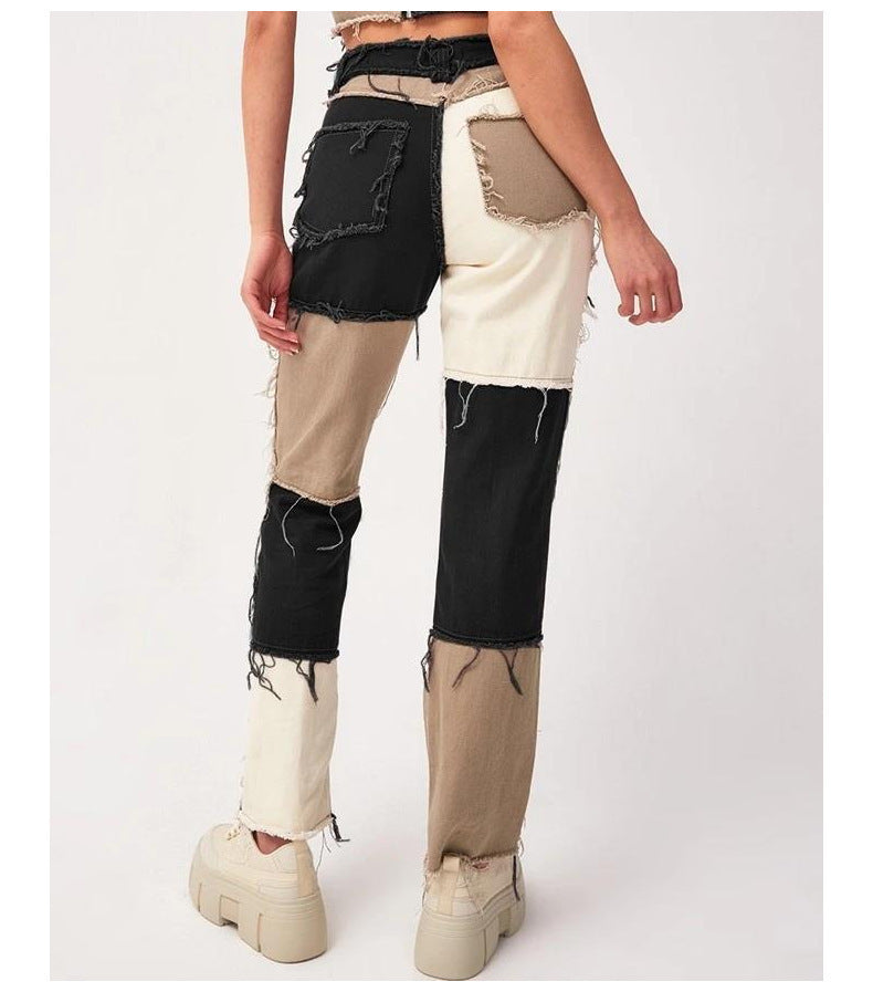 Anne – Rechte Damesjeans met Hoge Stretch en Rauwe Zoom