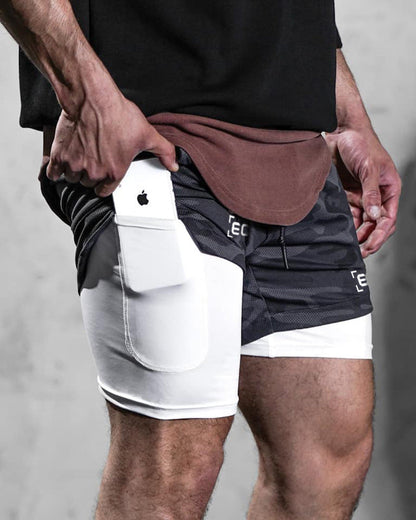 Billy – Sneldrogende dubbele laag fitnessbroek voor heren in de buitenlucht