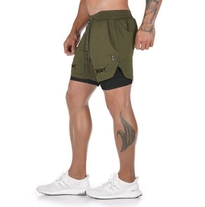 Billy – Sneldrogende dubbele laag fitnessbroek voor heren in de buitenlucht