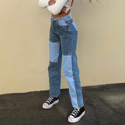 Angela – Hooggetailleerde Jeans met Contrasterende Naden voor Dames