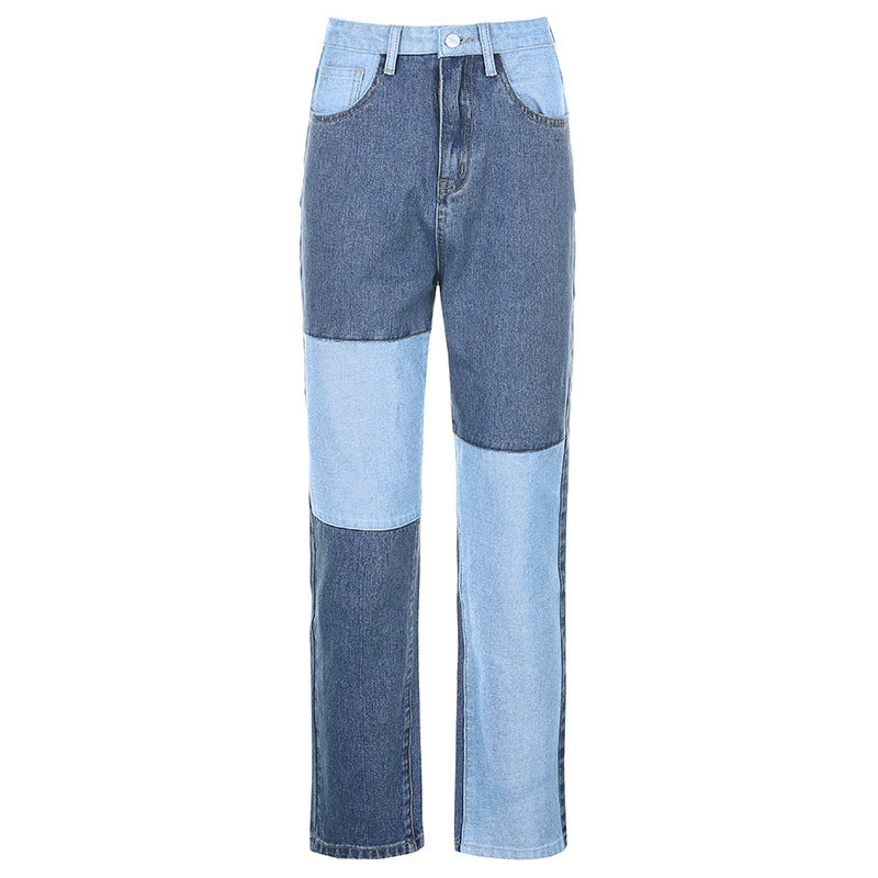 Angela – Hooggetailleerde Jeans met Contrasterende Naden voor Dames