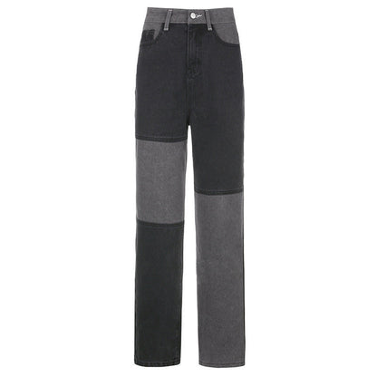 Angela – Hooggetailleerde Jeans met Contrasterende Naden voor Dames