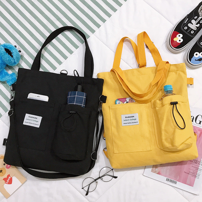 Lauren – Stijlvolle Harajuku Canvas Tas met Vakken voor Vrouwen