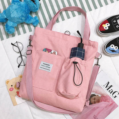 Lauren – Stijlvolle Harajuku Canvas Tas met Vakken voor Vrouwen