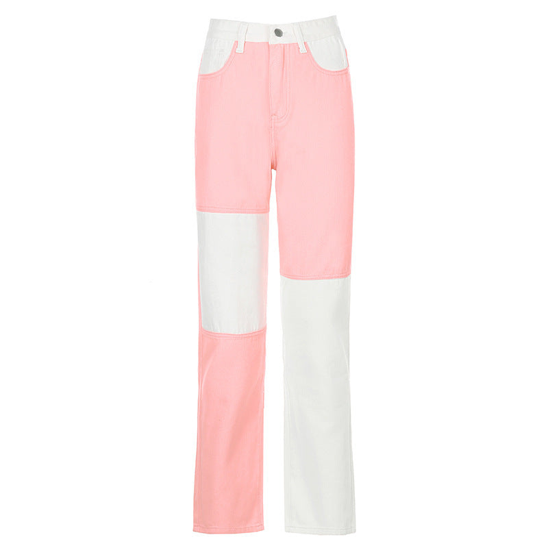 Angela – Hooggetailleerde Jeans met Contrasterende Naden voor Dames