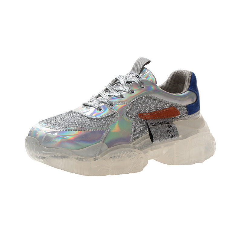 Ruby – Transparante Dames-Sneaker met Platform en Holografisch Effect