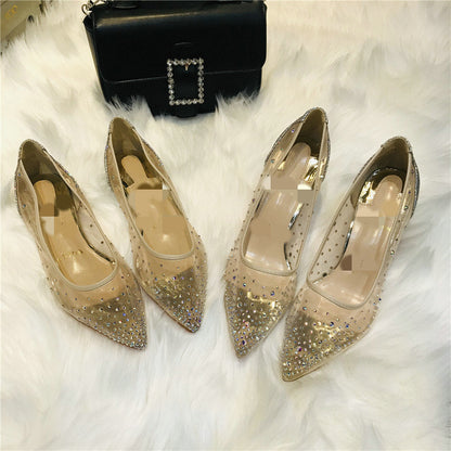 Kate – Transparante Damesschoenen met Strass en Kant